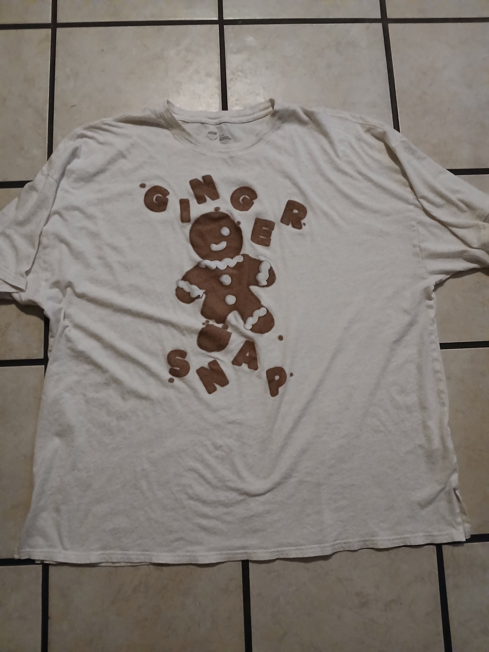 aerie Oversize Night Shirt with Brown Gingerbread Graphic